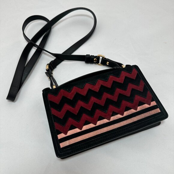 Salvatore Ferragamo Multicolor Suede Aileen Shoulder Bag - Picture 2 of 12